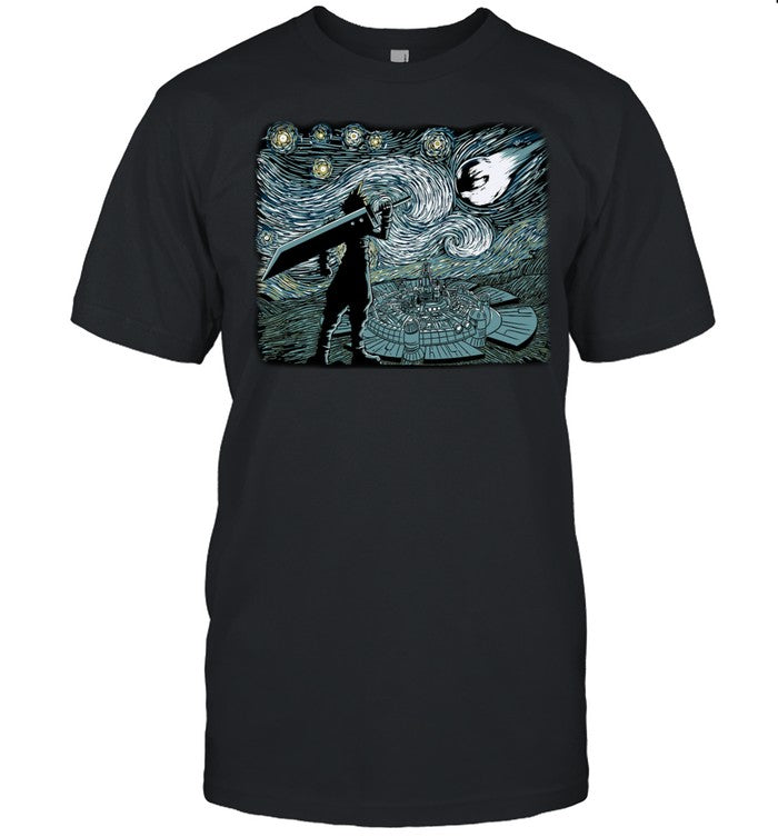 FF7 Starry Night Cloud Strife Final FantasyTee