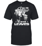 Fall for Jesus he never leaves shirt_1