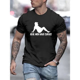 1 pc, 100% cotton T-shirt, Funny Print Men's Crew Neck Fashionable Short Sleeve Sports T-shirt, Comfortable And Versatile, For Summer And Spring, Athletic Style, Comfort Fit T-Shirt, As Gifts Made in USA