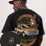 2 Sides Chevy Bucks and Trucks T-Shirt - Classic Cotton Crewneck Graphic Tee