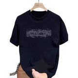 2025 Summer Short Sleeve T-Shirt Men's Inner Layer Base Shirt Hong Kong Style Men's Pure Cotton Round Neck Top