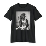 4-TIME CHAMP Michael Jordan Celebrating and Smoking a Cigar After his Fourth NBA Championship T-Shirt, Black & White Graphic T-Shirt