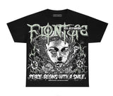 4s Seafoam Flontae T-Shirt Keep Peace Graphic Tee Cotton Y2K Clothing Top Streetwear