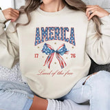 4th of July Shirt, America Land of Free Shirt, USA Shirt, Red White and Blue, America Tee, Women's 4th of July, Fourth of July Graphic Tees
