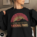 63 National Parks Sunset Tshirt Sweatshirt Hoodie, Usaa National Parks Gift, Granola Girl Gift, Camping Lover Sweatshirt, Unisex Sweater Pullover Tee