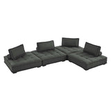 Saunter Tufted Fabric Fabric 4-Piece Sectional Sofa