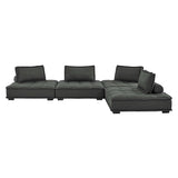 Saunter Tufted Fabric Fabric 4-Piece Sectional Sofa