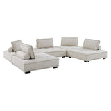 Saunter Tufted Fabric Fabric 5-Piece Sectional Sofa