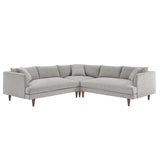 Zoya Down Filled Overstuffed 3 Piece Sectional Sofa