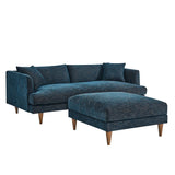 Zoya Down Filled Overstuffed Sofa and Ottoman Set