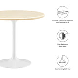 Lippa 36Ó Round Artificial Travertine  Dining Table