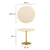 Lippa 36Ó Round Artificial Travertine  Dining Table