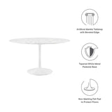 Lippa 54" Round Artificial Marble Dining Table