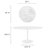 Lippa 60" Round Artificial Marble Dining Table