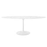 Lippa 78" Oval Artificial Marble Dining Table