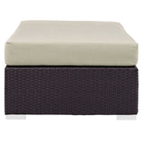 Convene Outdoor Patio Fabric Rectangle Ottoman