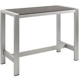 Shore Outdoor Patio Aluminum Rectangle Bar Table