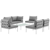 Harmony 7 Piece Outdoor Patio Aluminum Sectional Sofa Set