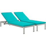 Shore Chaise with Cushions Outdoor Patio Aluminum Set of 2