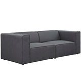 Mingle 2 Piece Upholstered Fabric Sectional Sofa Set