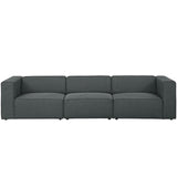 Mingle 3 Piece Upholstered Fabric Sectional Sofa Set