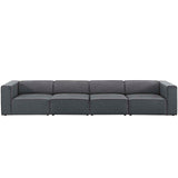 Mingle 4 Piece Upholstered Fabric Sectional Sofa Set