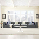 Mingle 4 Piece Upholstered Fabric Sectional Sofa Set