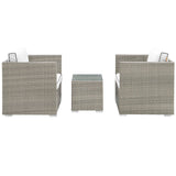 Repose 3 Piece Outdoor Patio Sectional Set