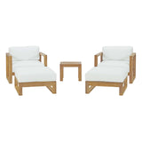Upland 5 Piece Outdoor Patio Teak Set