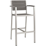 Shore Bar Stool Outdoor Patio Aluminum Set of 2