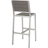 Shore Armless Bar Stool Outdoor Patio Aluminum Set of 2