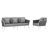 Stance 2 Piece Outdoor Patio Aluminum Sectional Sofa Set