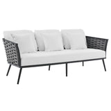 Stance 3 Piece Outdoor Patio Aluminum Sectional Sofa Set