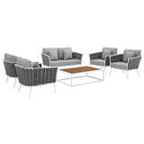 Stance 6 Piece Outdoor Patio Aluminum Sectional Sofa Set