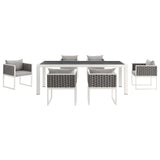 Stance 7 Piece Outdoor Patio Aluminum Dining Set