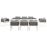 Stance 9 Piece Outdoor Patio Aluminum Dining Set