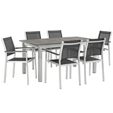 Shore 7 Piece Outdoor Patio Aluminum Dining Set