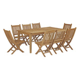 Marina 9 Piece Outdoor Patio Teak Dining Set