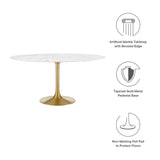 Lippa 60" Round Artificial Marble Dining Table