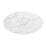 Lippa 54" Oval Artificial Marble Dining Table