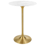 Lippa 28" Round Artificial Marble Bar Table