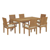 Marina 7 Piece Outdoor Patio Teak Dining Set