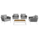 Stance 5 Piece Outdoor Patio Aluminum Sectional Sofa Set