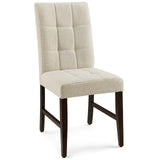 Promulgate Biscuit Tufted Upholstered Fabric Dining Chair Set of 2