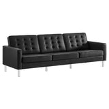 Loft Tufted Vegan Leather Sofa