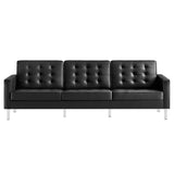 Loft Tufted Vegan Leather Sofa