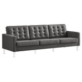 Loft Tufted Vegan Leather Sofa