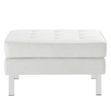 Loft Tufted Vegan Leather Ottoman