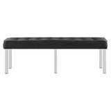 Loft Tufted Vegan Leather Bench