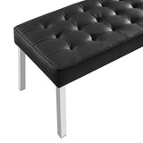 Loft Tufted Vegan Leather Bench